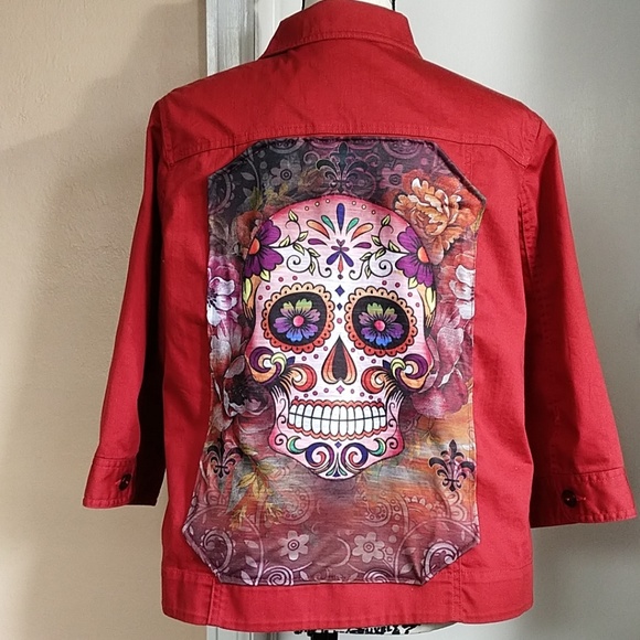 Sugar skull jacket for Dia de los Muertos